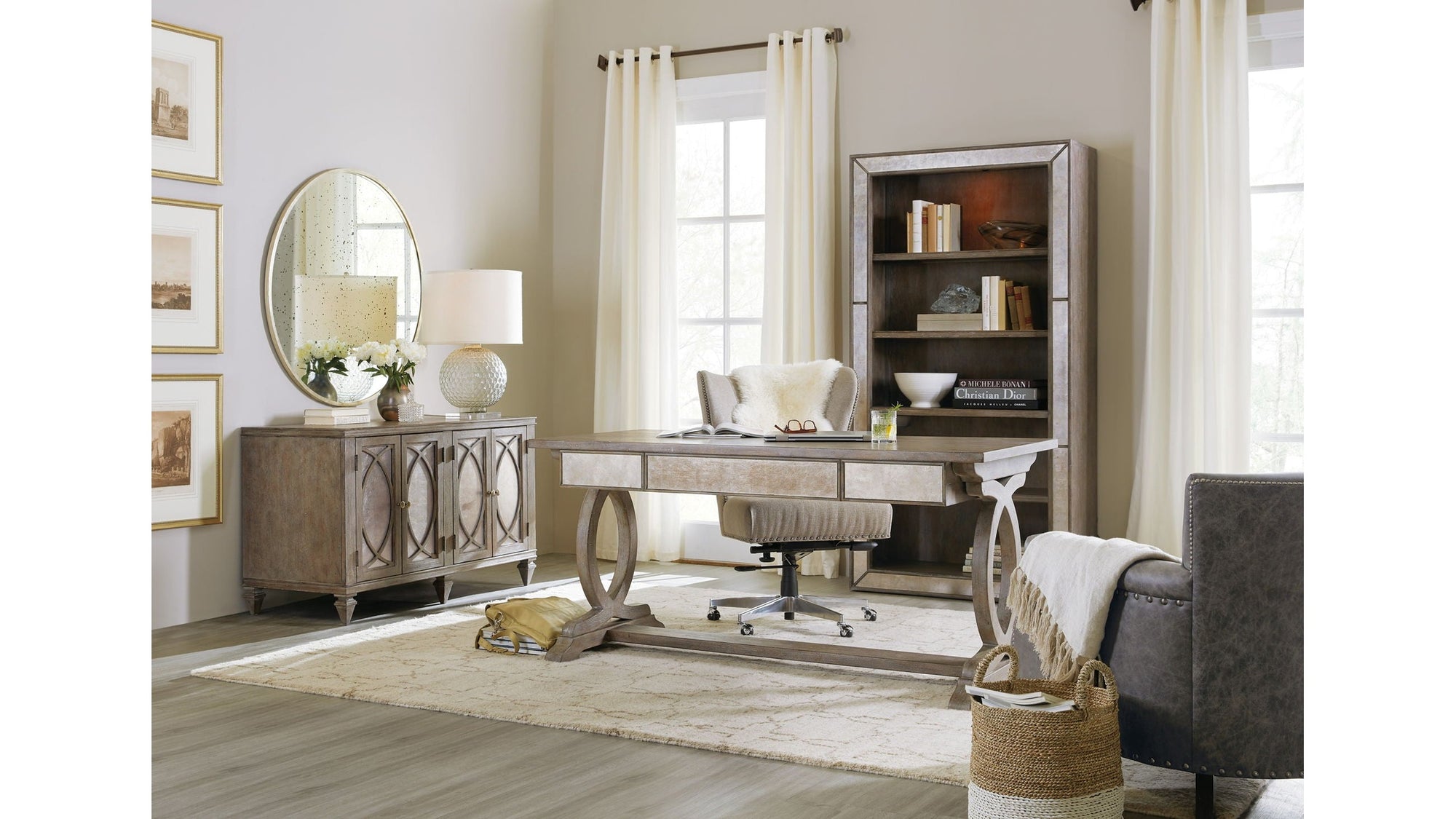 Rustic Glam - Trestle Desk - Dark Gray