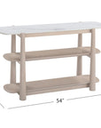 Horizons - Console Table - White Oak / White Marble