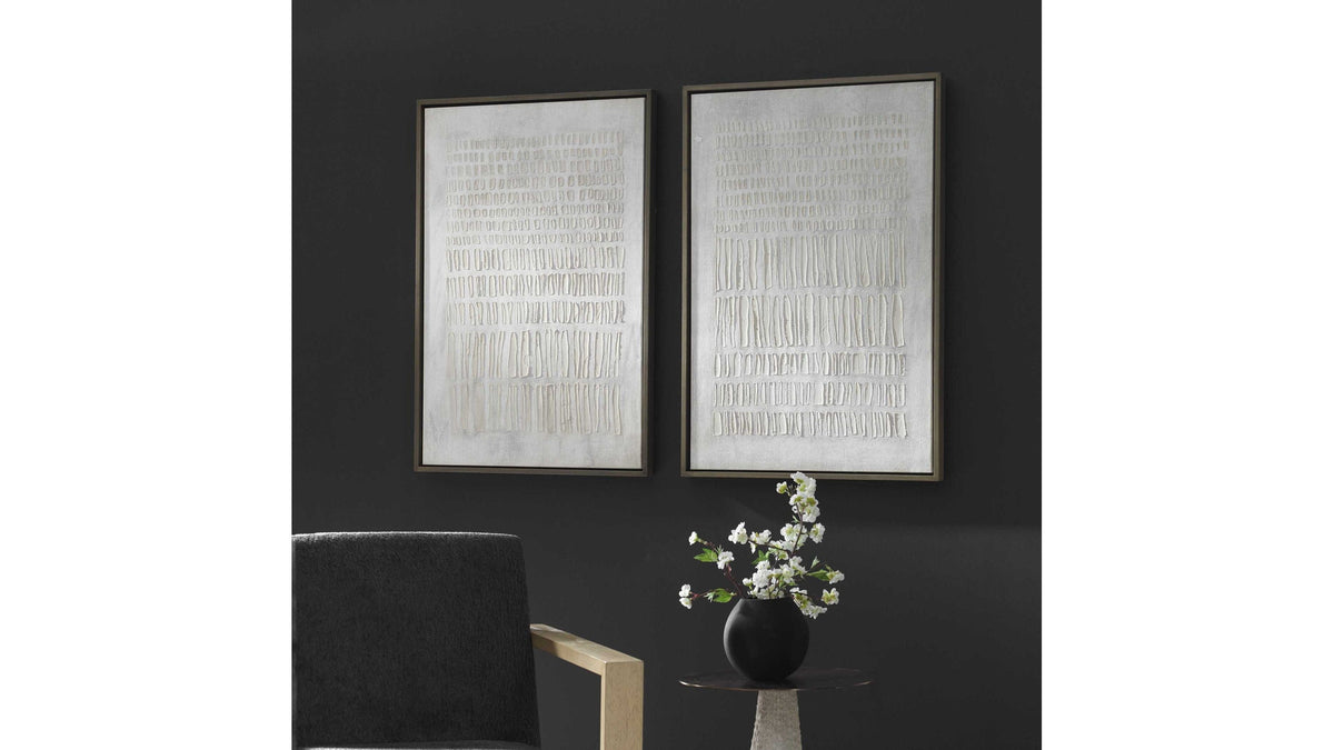 Social Theory - Framed Canvases (Set of 2) - White