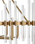 Crystal - Stick 8 Light Chandelier - Brass