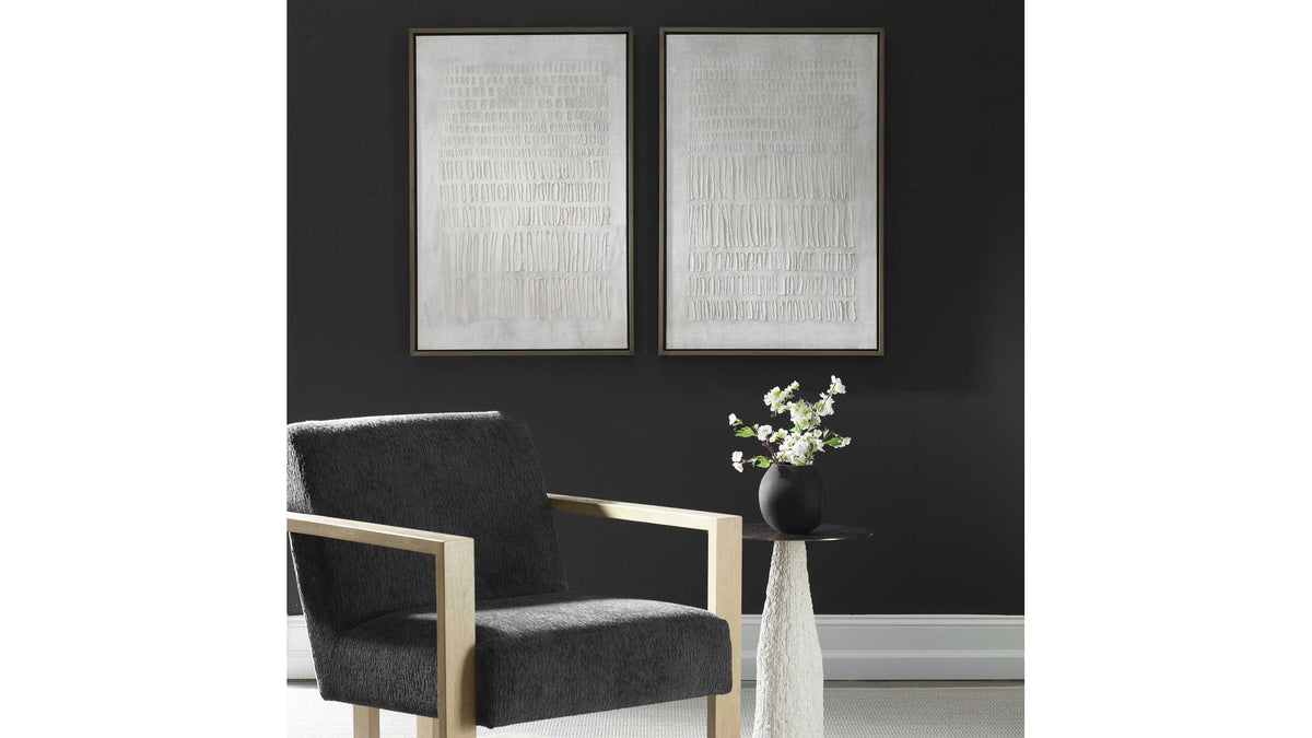 Social Theory - Framed Canvases (Set of 2) - White
