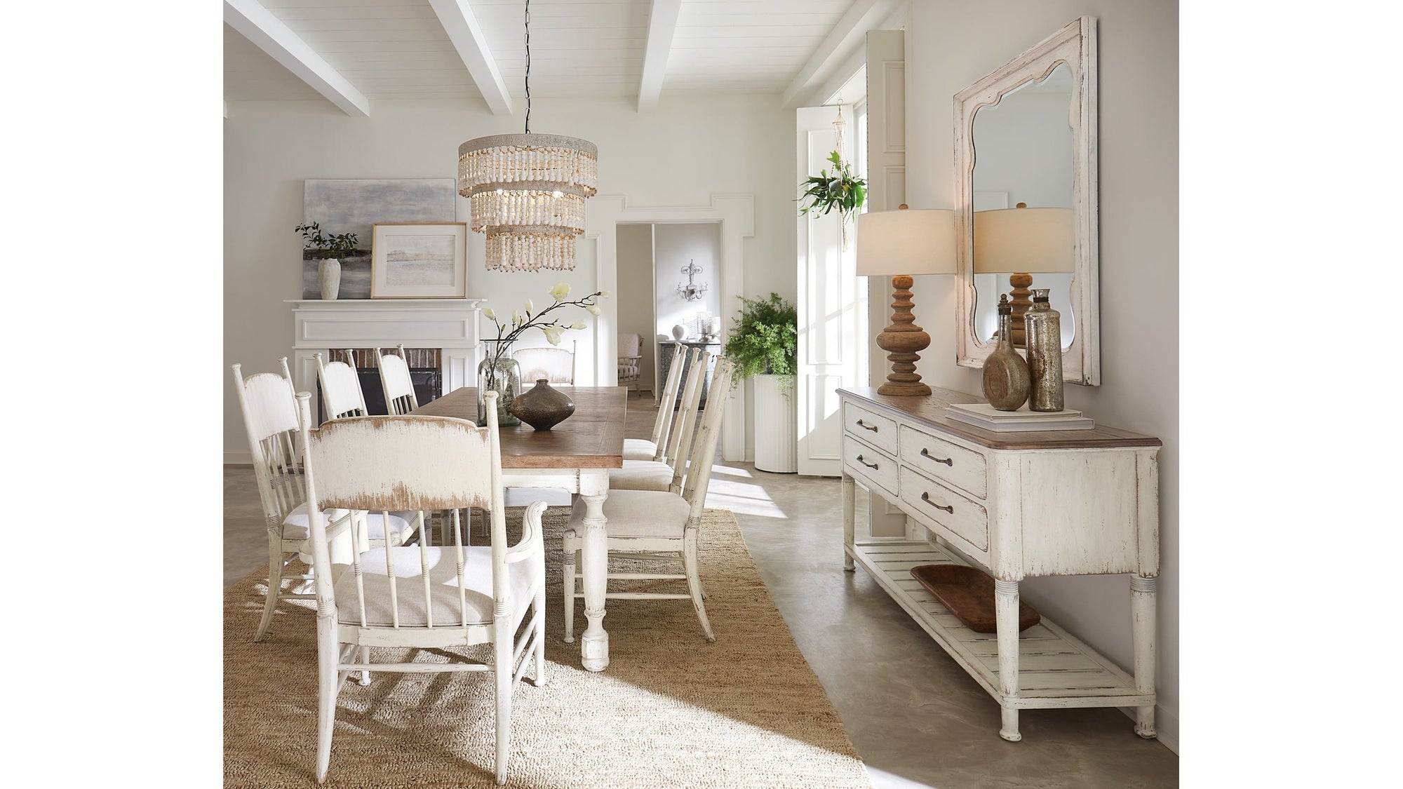 Americana - Upholstered Seat Arm Chair Set of 2