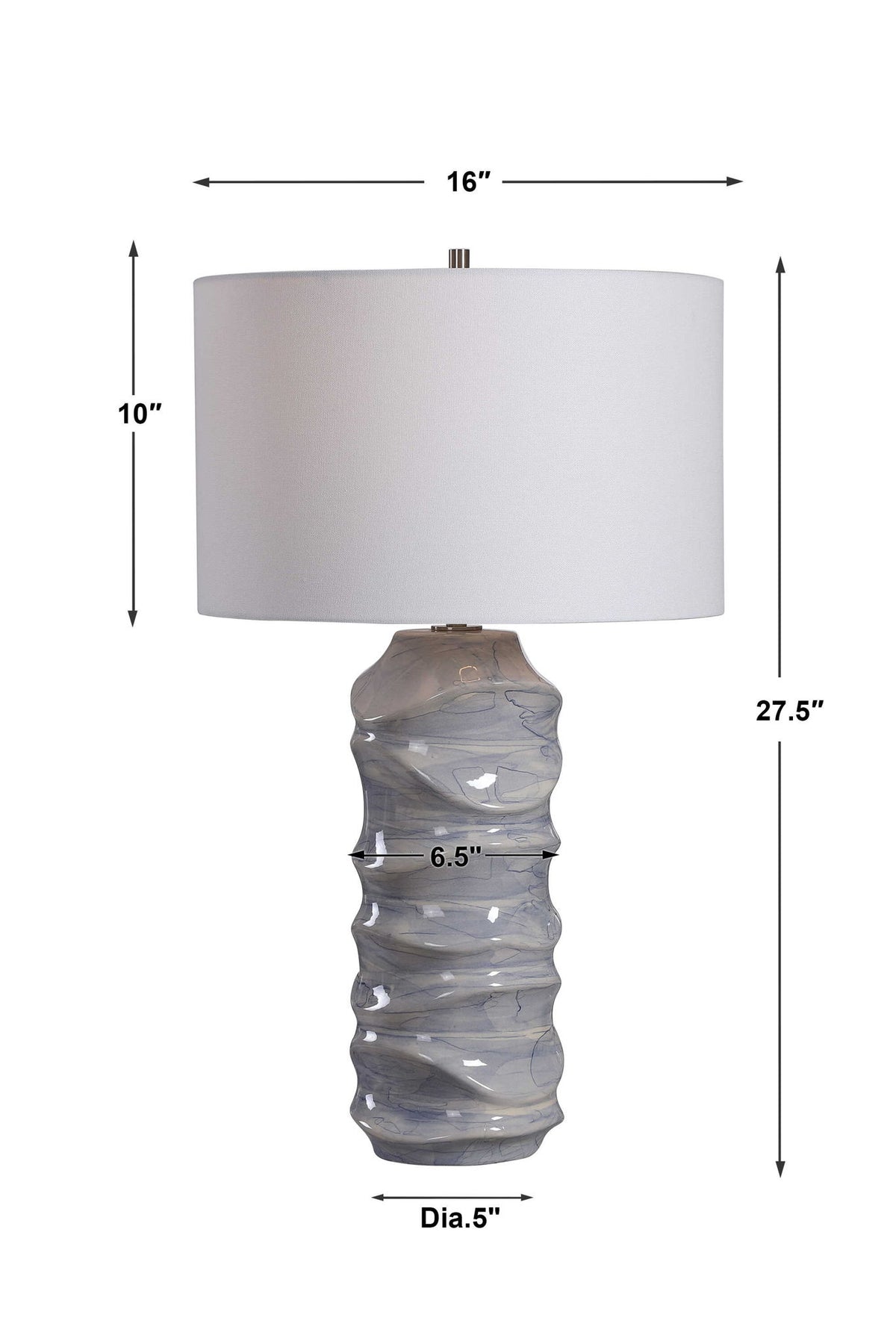 Waves - Table Lamp - Blue &amp; White