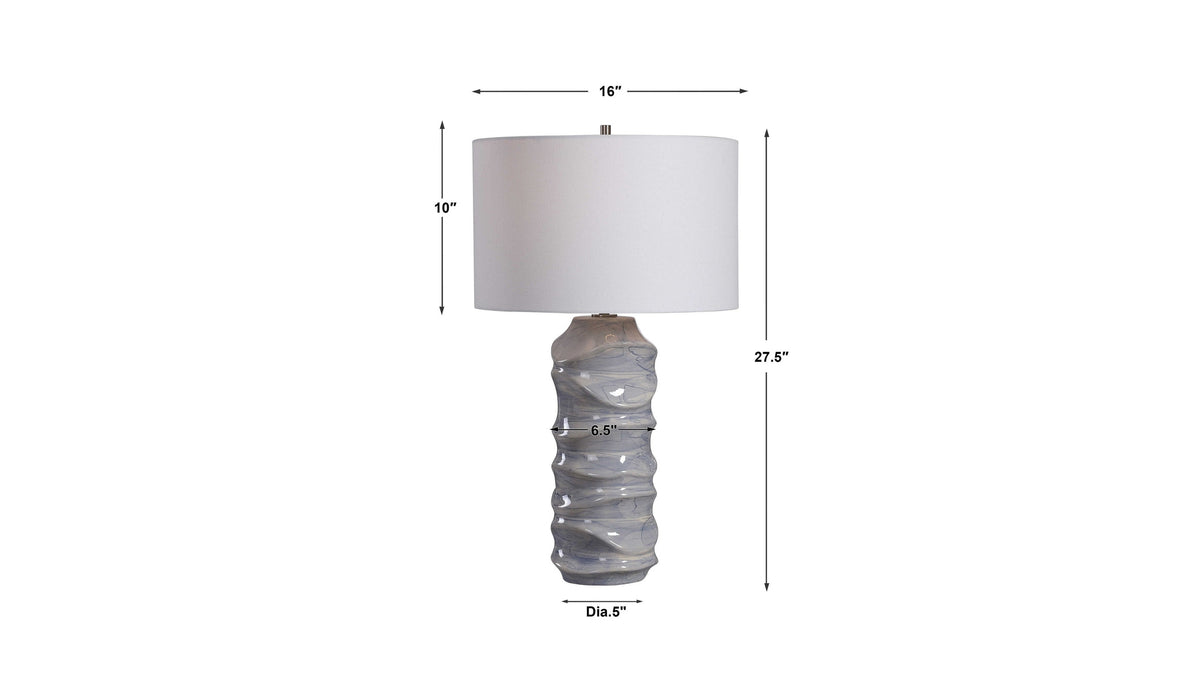 Waves - Table Lamp - Blue & White