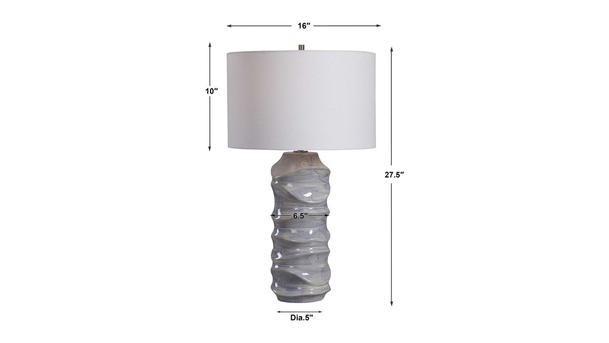 Waves - Table Lamp - Blue & White