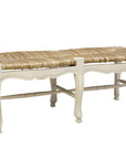 French - Backless Settee - White / Light Brown