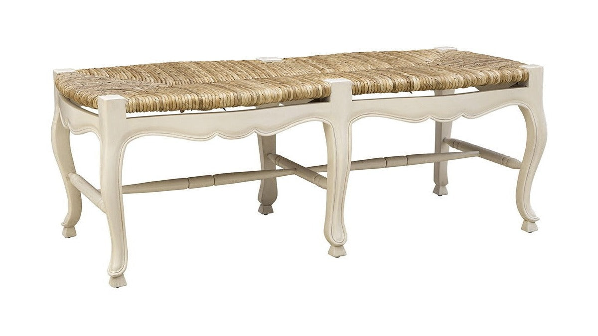 French - Backless Settee - White / Light Brown