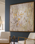 Golden Raindrops - Modern Abstract Art - Beige