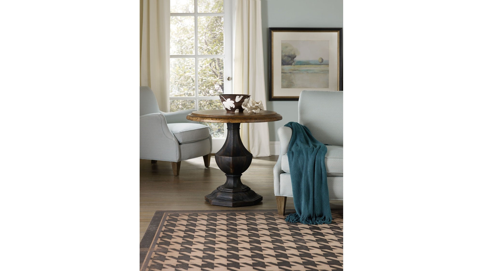 Sanctuary - Round Accent Table - Light Brown / Dark Brown