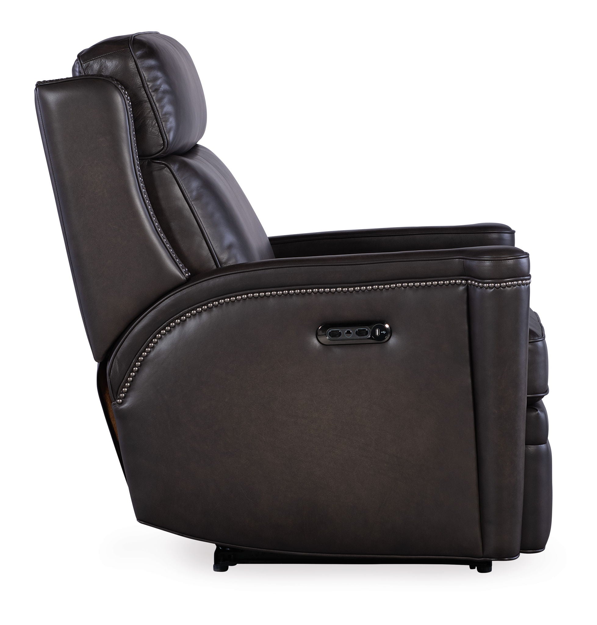 MS - Hamilton Power Recliner With Power Headrest - Dark Brown
