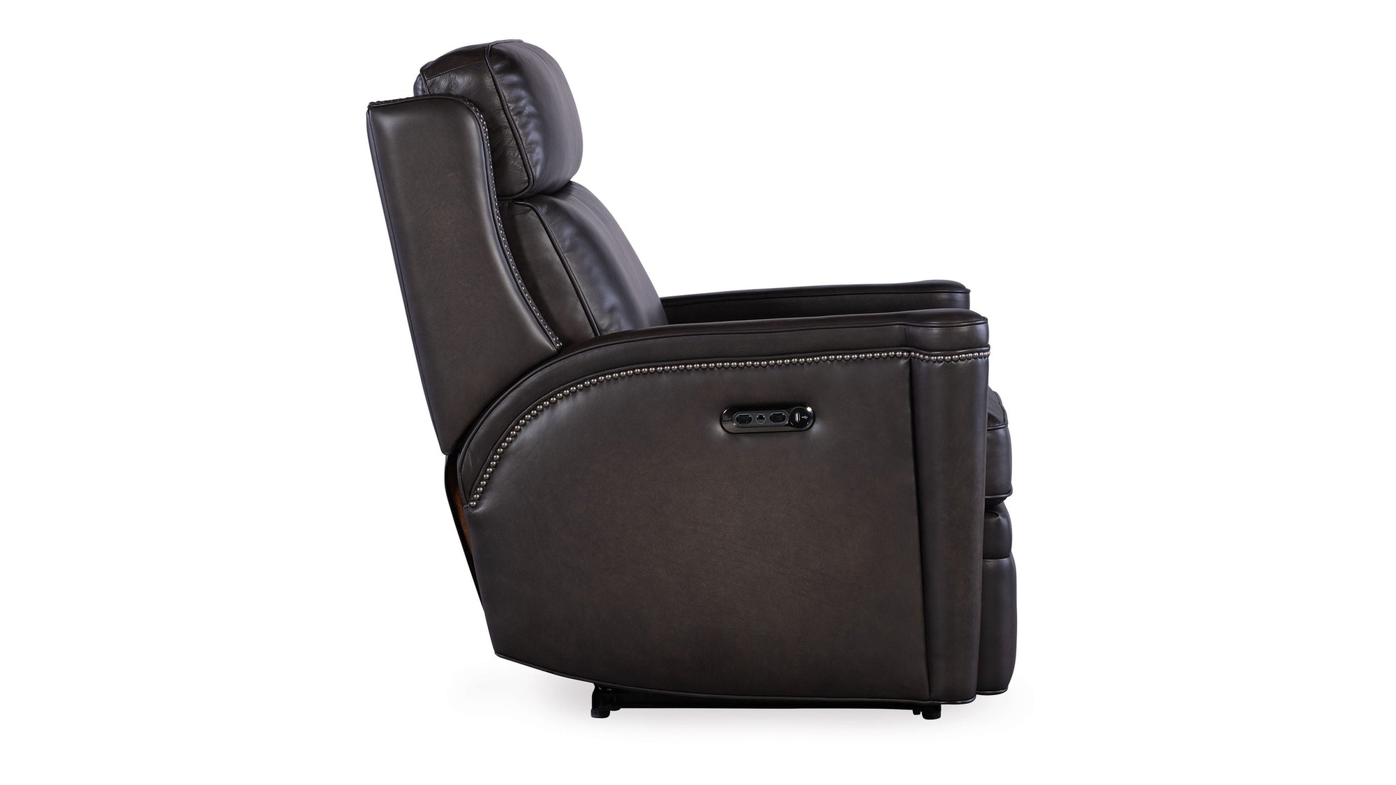 MS - Hamilton Power Recliner With Power Headrest - Dark Brown