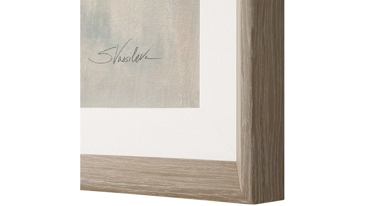 Uphill - Framed Abstract Print - Light Brown