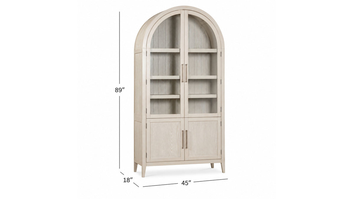 Fynn - Display Cabinet - Light Gray Oak