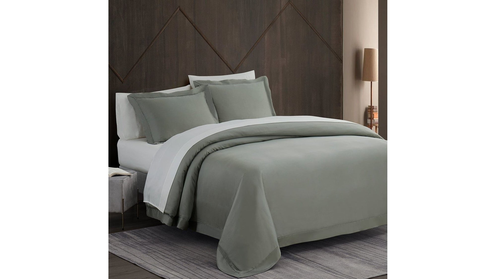 Lyocell - Queen Eucalyptus Duvet Cover Set Set of 3 - Sage