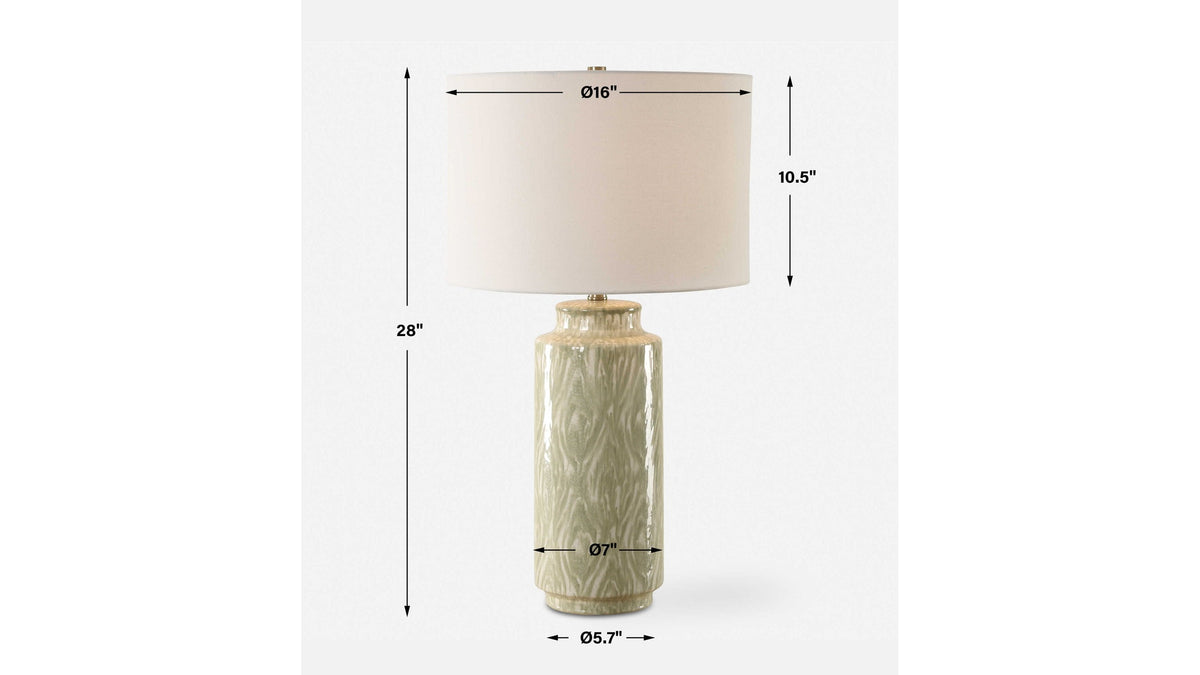 Laurel - Sage Ceramic Table Lamp - Green