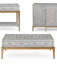 Perrine - Rectangle End Table - Silver / Gold