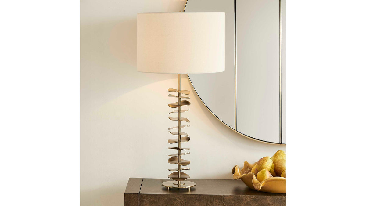 Akoa - Metal Disc Table Lamp - Brass,Gold