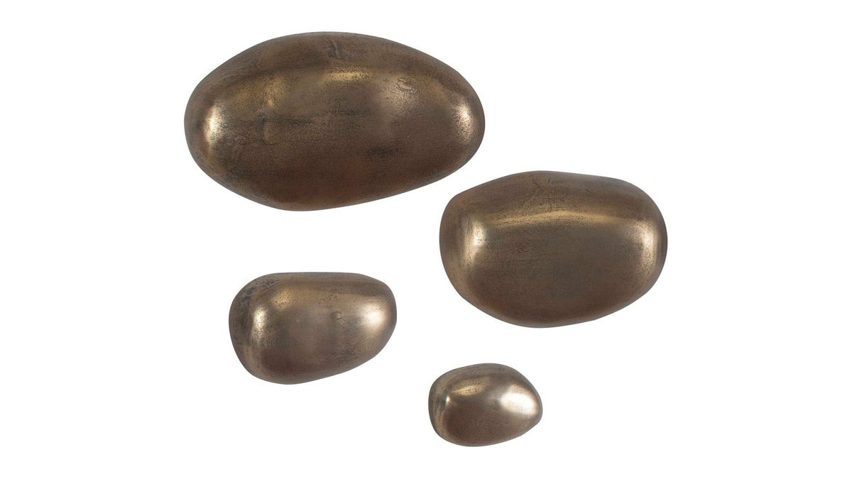 Set In Stone - Outdoor Wall Art Set of 4 - Brass