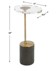 Kaufman - Crystal Accent Table - Black / Brass