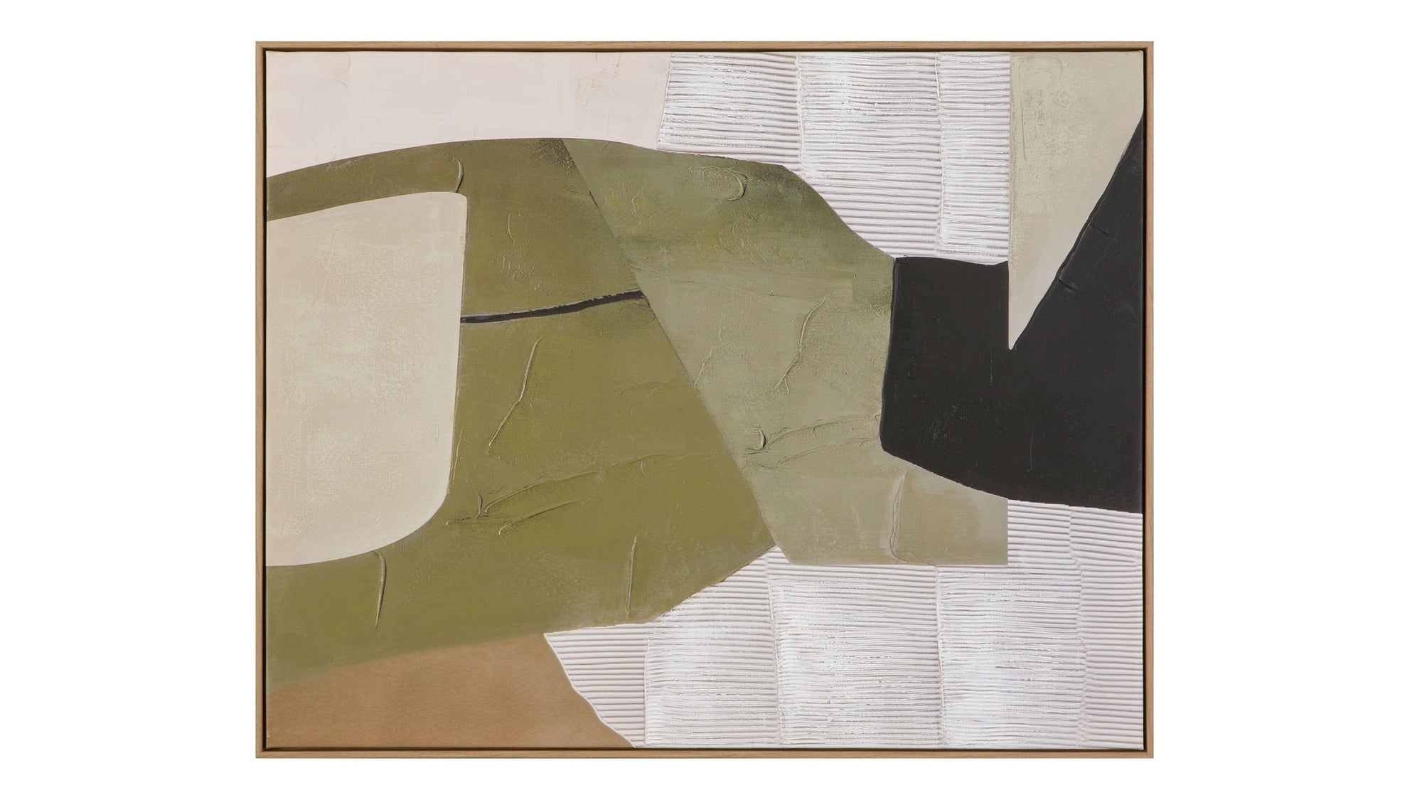 Olive Form Framed Canvas - Cream