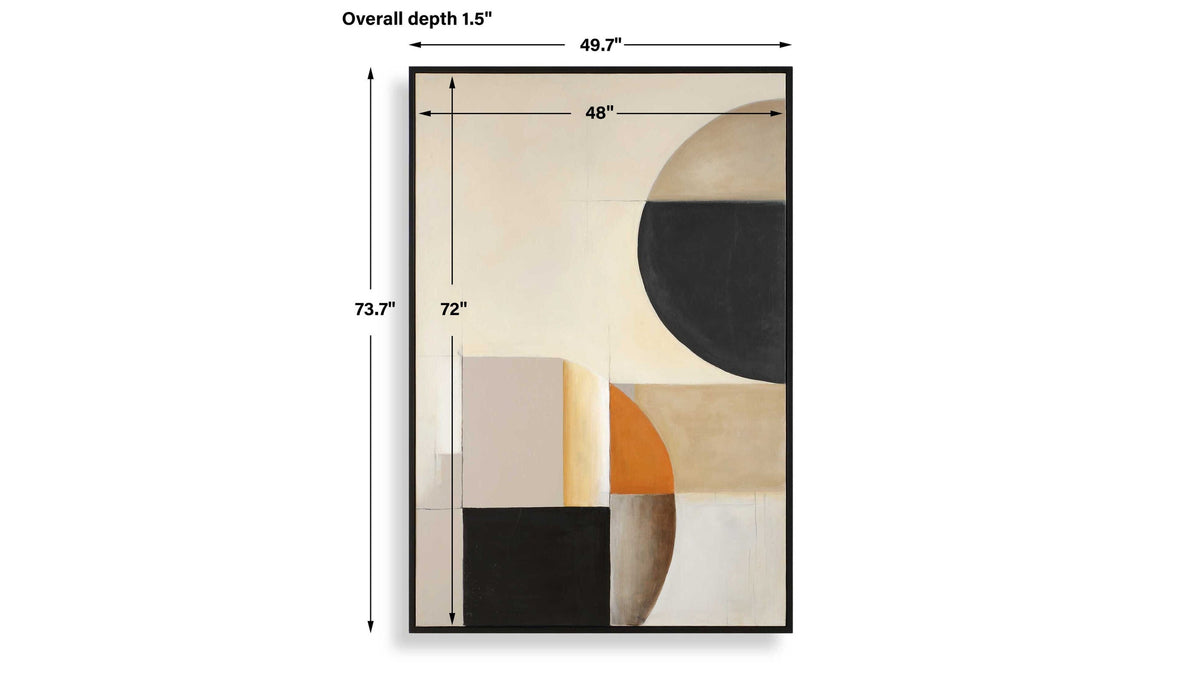 Western Hemisphere - Hand Painted Canvas - Black / Brown / Gray / Orange