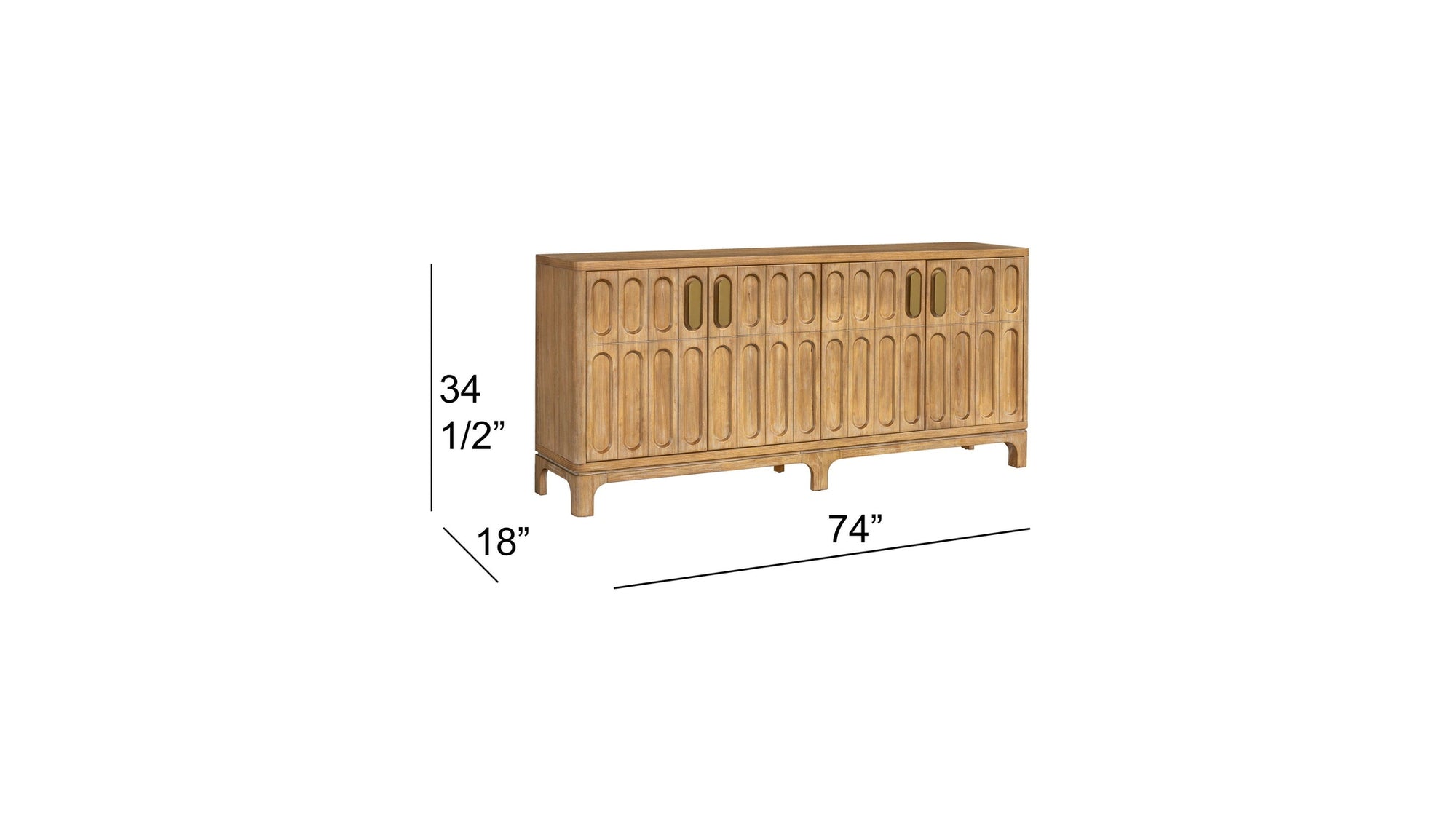 Ryder - Server - Chestnut Elm / Antique Brass
