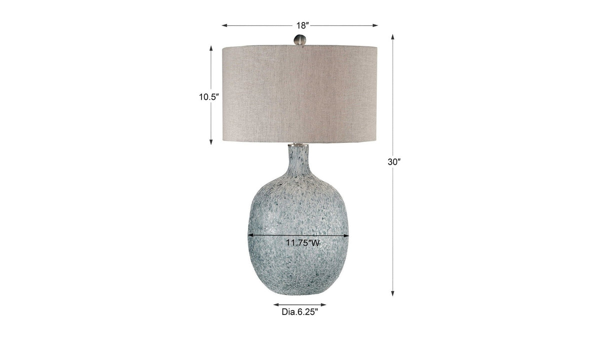 Oceaonna - Glass Table Lamp - Light Blue
