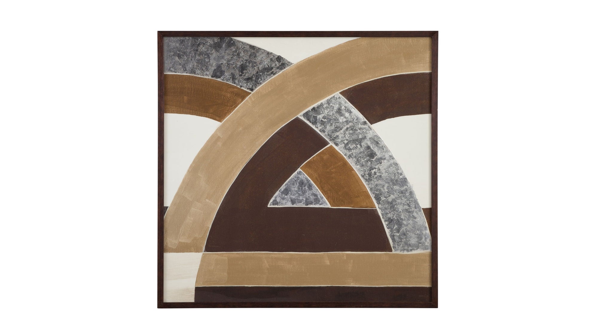 Neutral Geometry I Framed Print - Brown