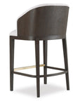 Curata - Upholstered Bar Stool - Dark Brown / Beige
