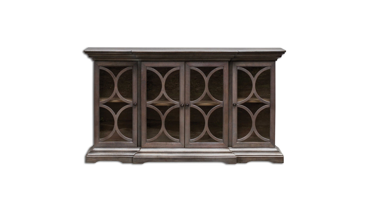 Belino - Wooden 4 Door Chest - Dark Brown