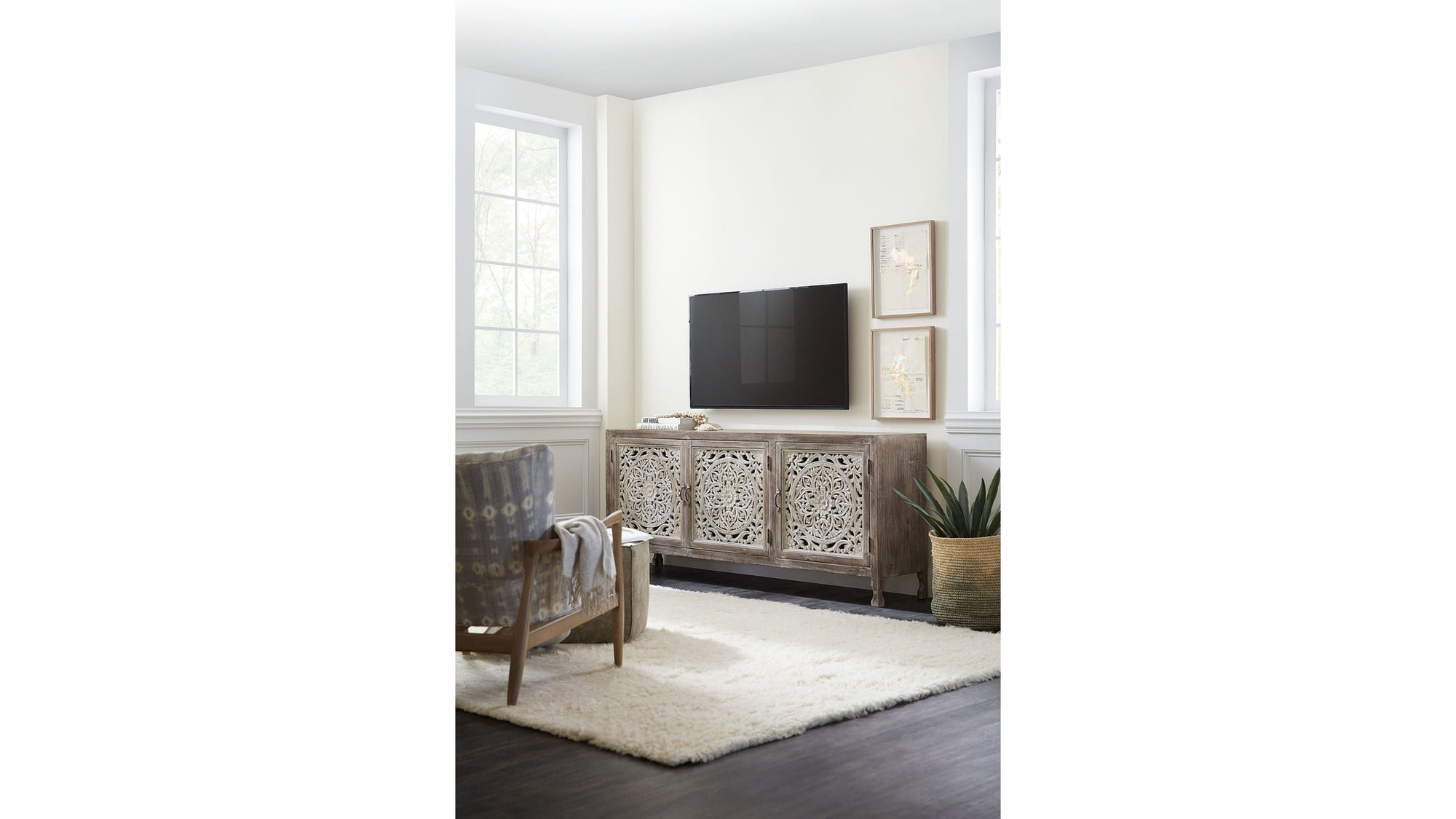 Commerce And Market - 80" Entertainment Console - Light Brown