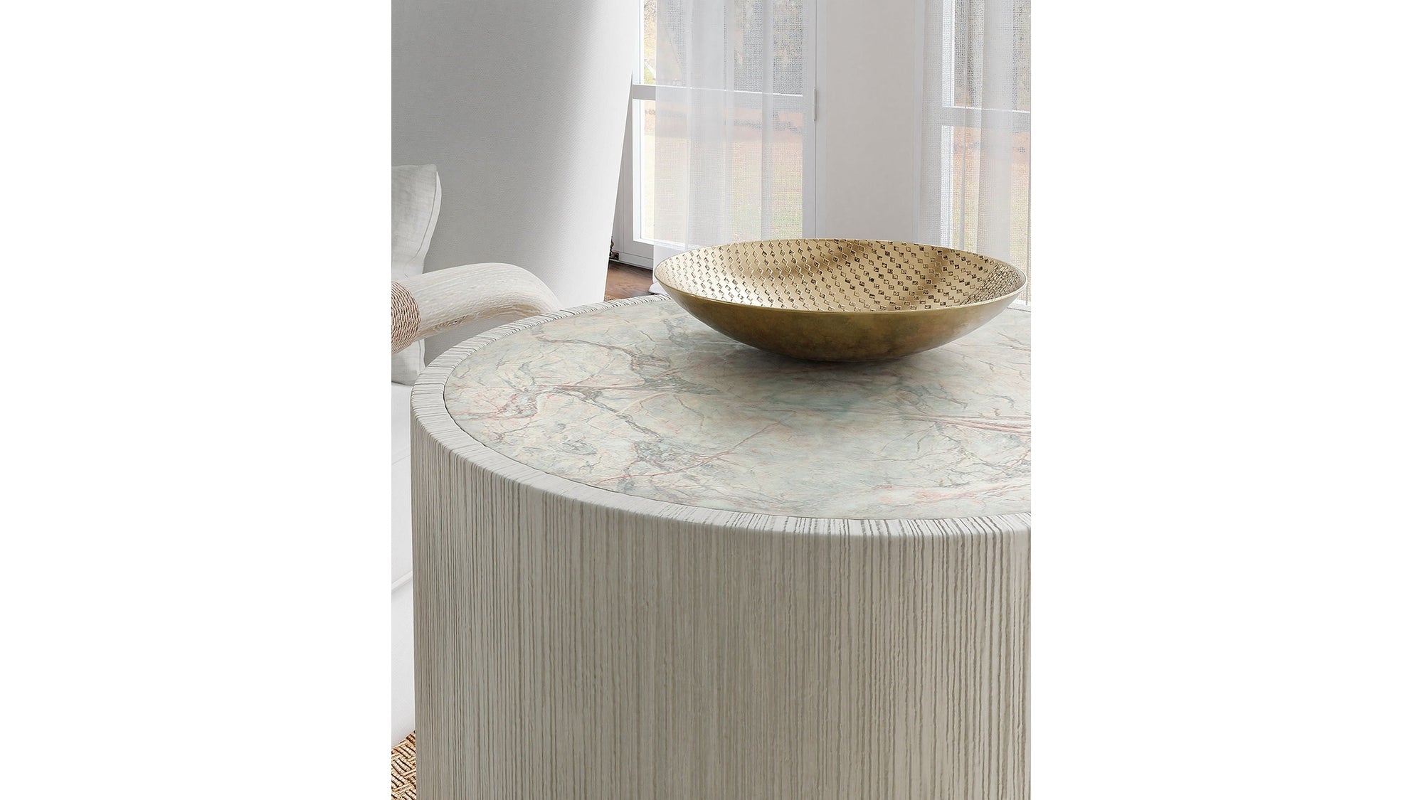 Serenity - Swale Round Side Table - White