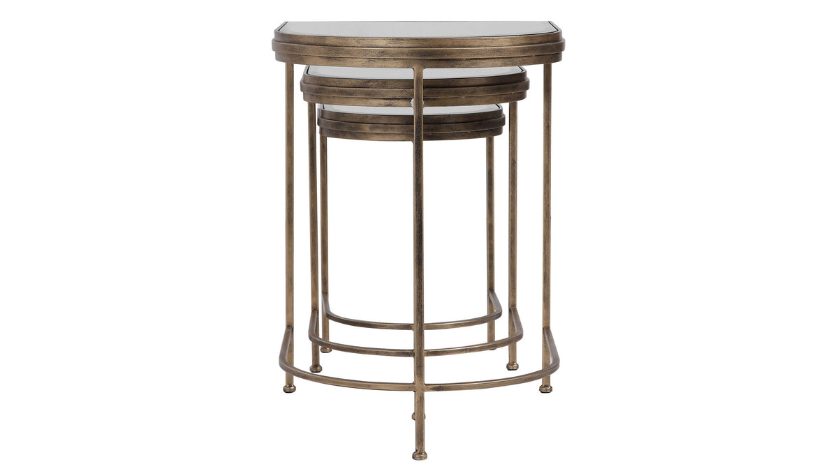 India - Nesting Tables (Set of 3) - Light Brown &amp; Black