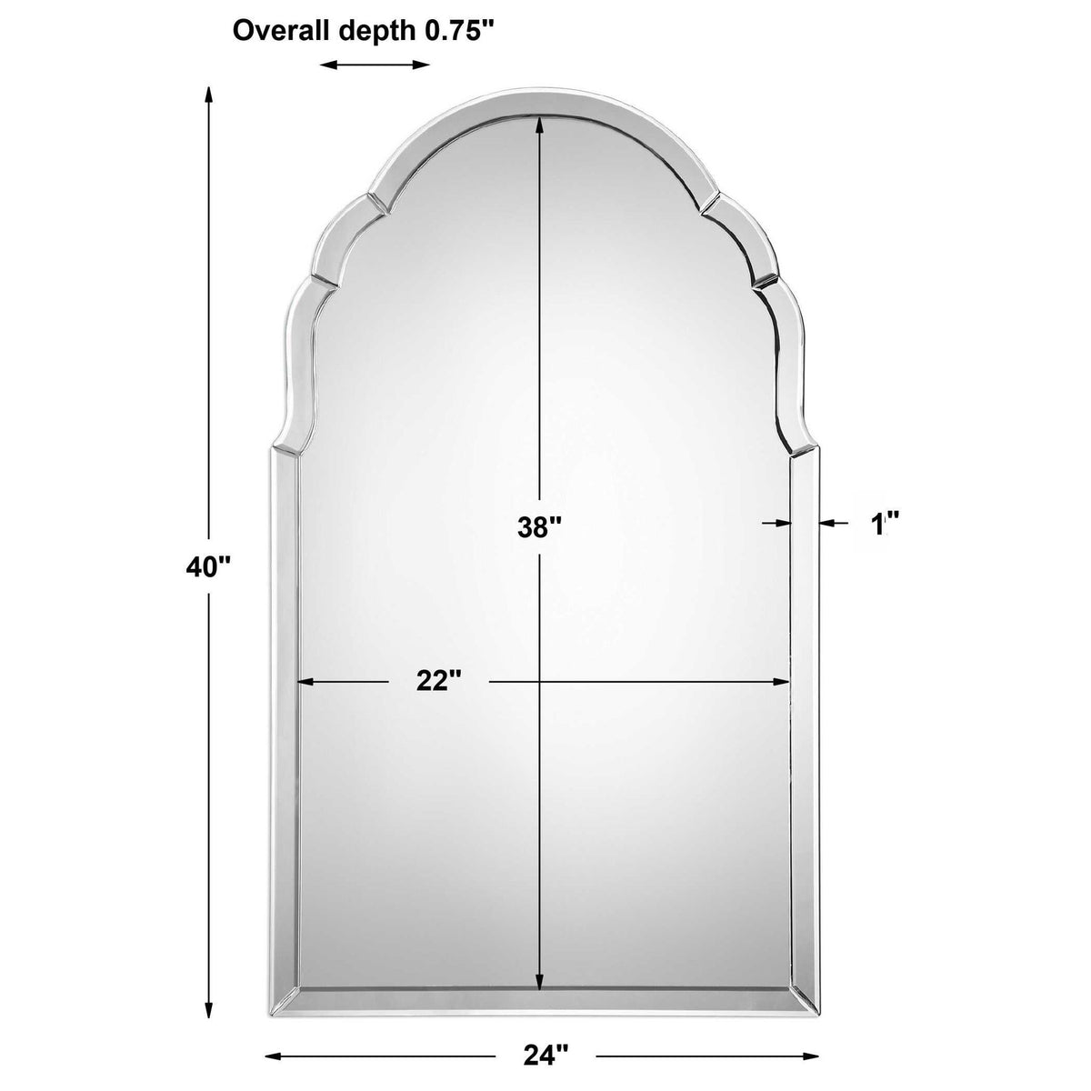 Brayden - Frameless Arched Mirror - Silver