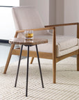 Mircea - Petrified Wood Accent Table - Black & Light Brown