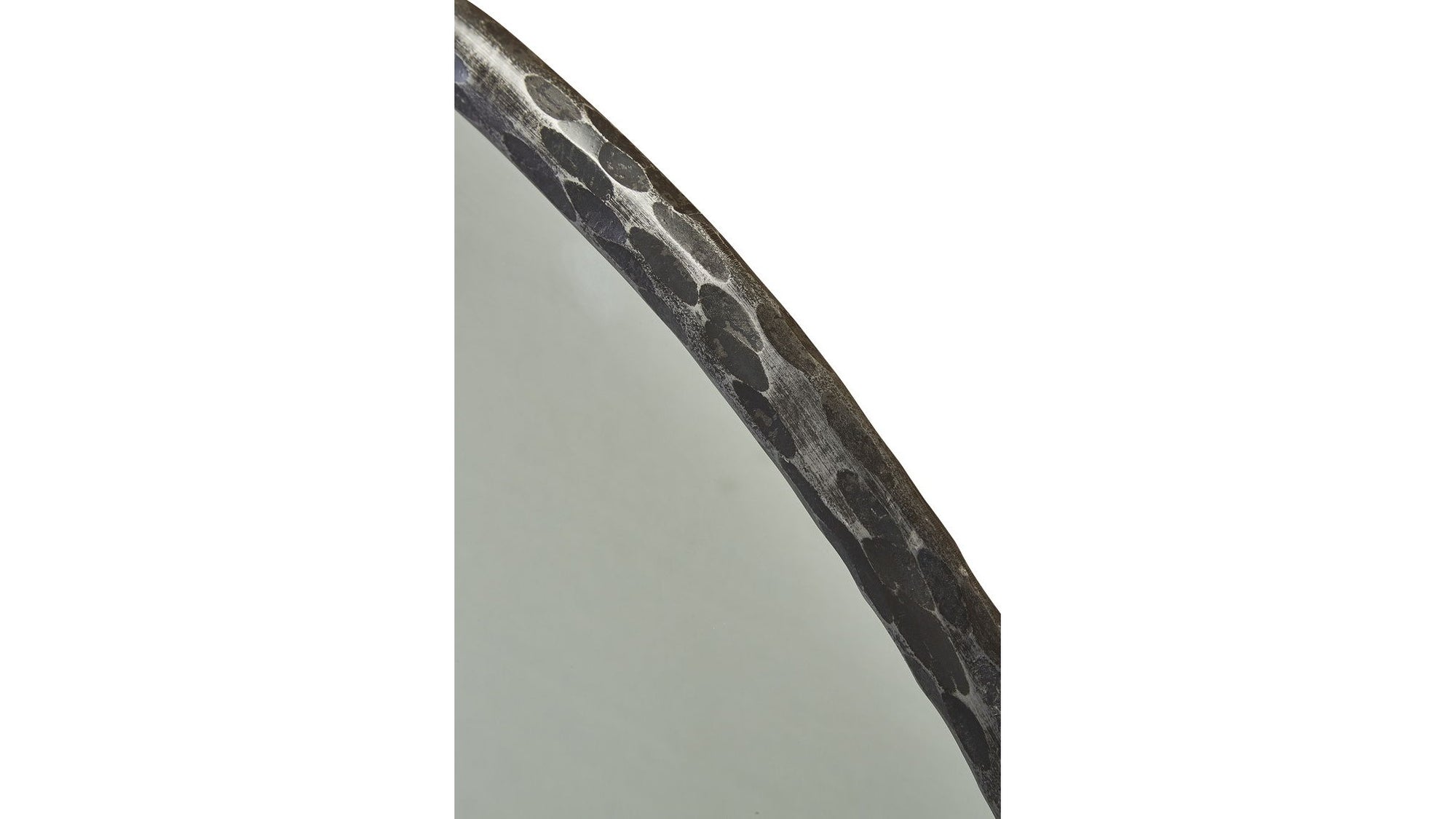 Metal Edge Round Mirror - Dark Gray
