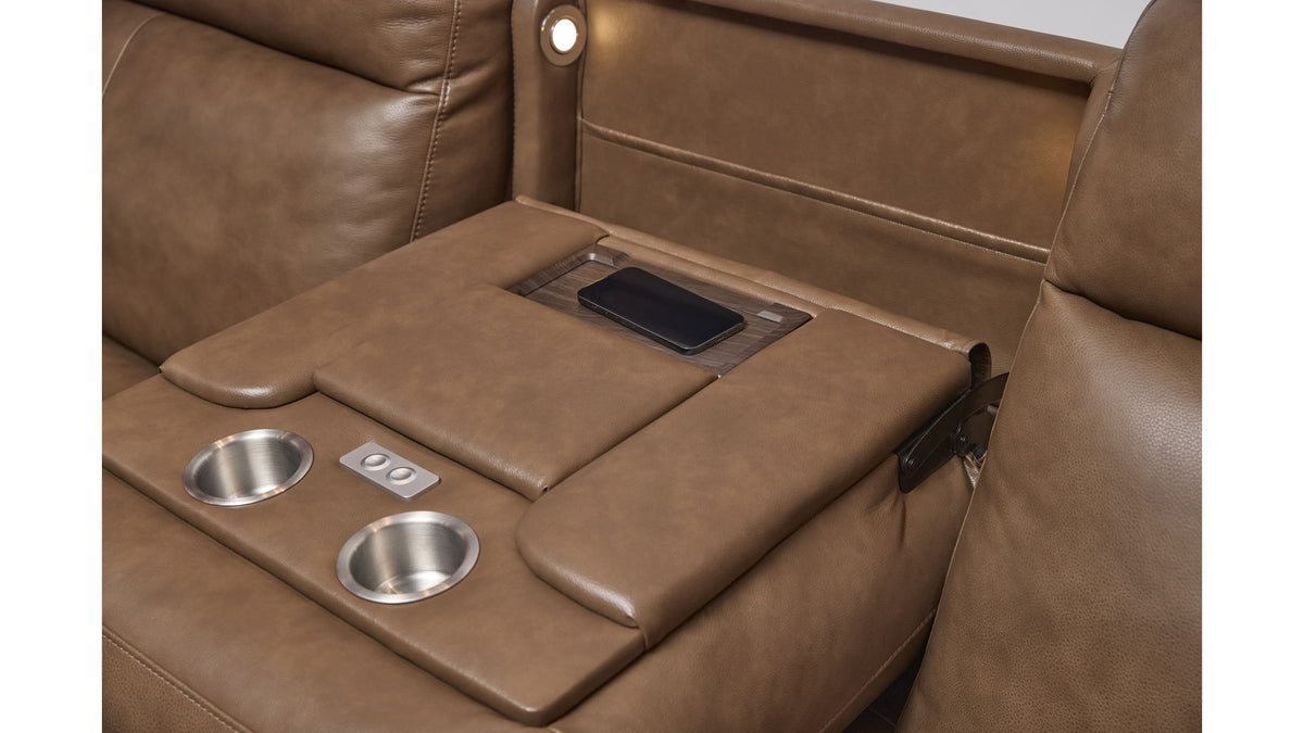 Dutch - Power Reclining Sofa With Console, Power Headrest, &amp; Lumbar