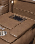 Dutch - Power Reclining Sofa With Console, Power Headrest, & Lumbar