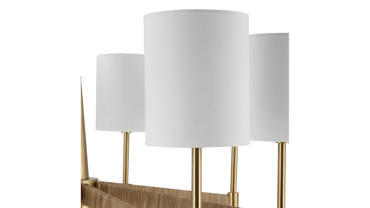 Lautoka - Rattan 8 Light Chandelier - Light Brown