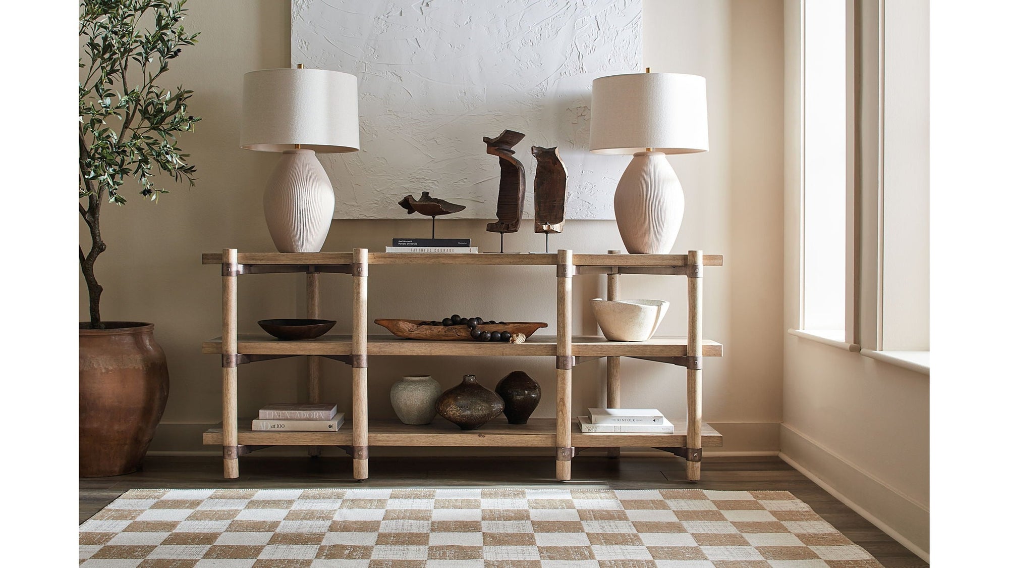 Vineyard Row - Console - Light Brown