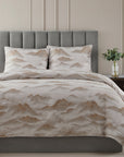 Serenity - Queen Modern Jacquard Comforter Set (Set of 3) - Champagne
