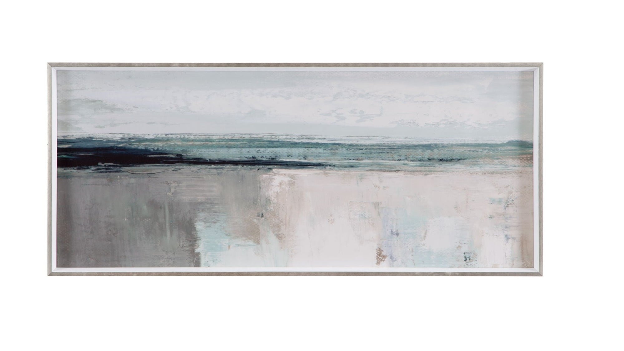 Moody Coast I Framed Art - Light Blue