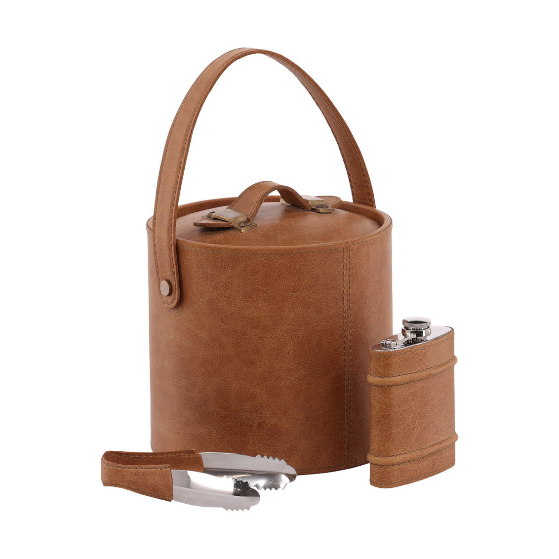 Felix - Ice Bucket &amp; Flask Set - Light Brown