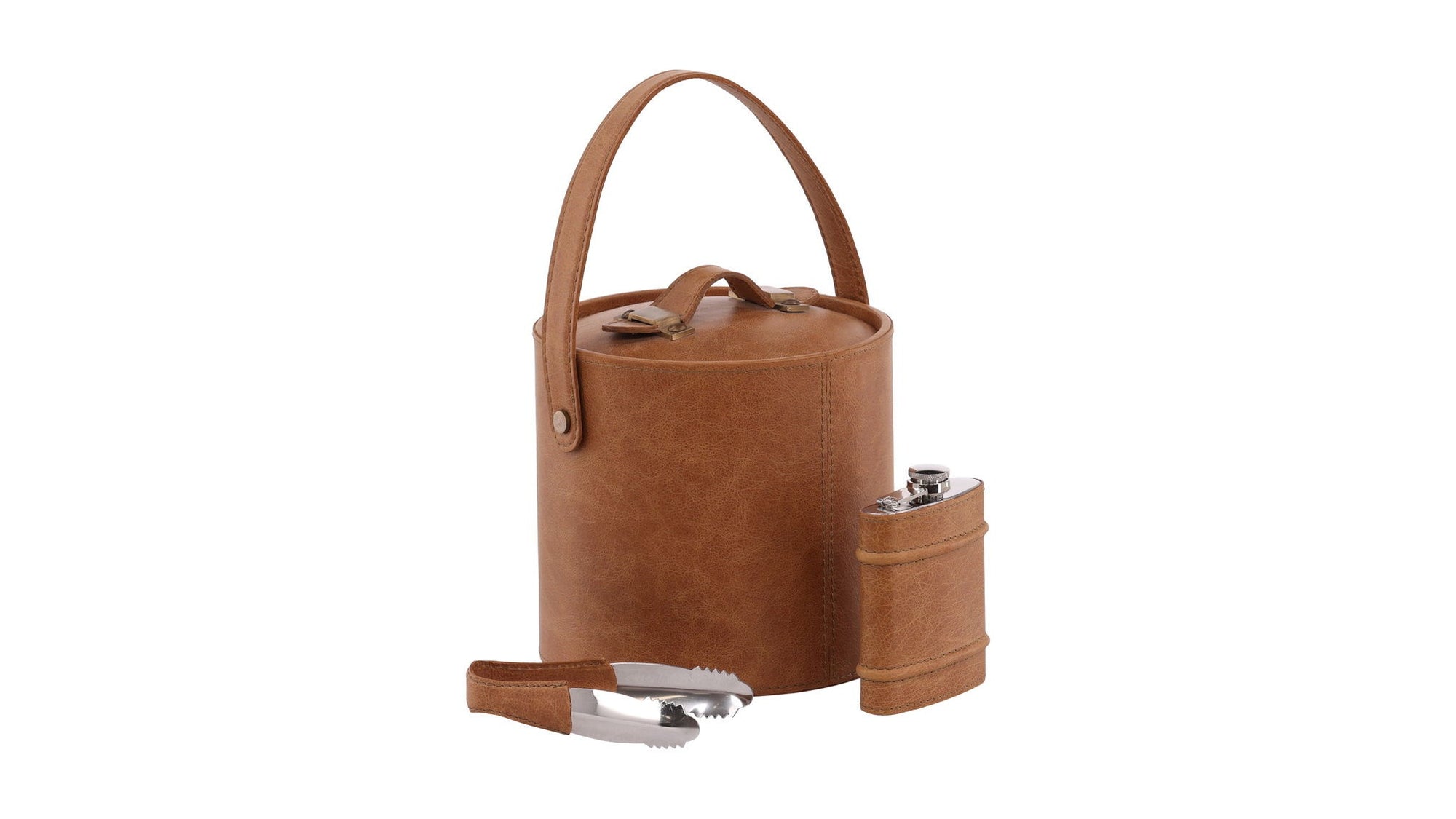 Felix - Ice Bucket &amp; Flask Set - Light Brown