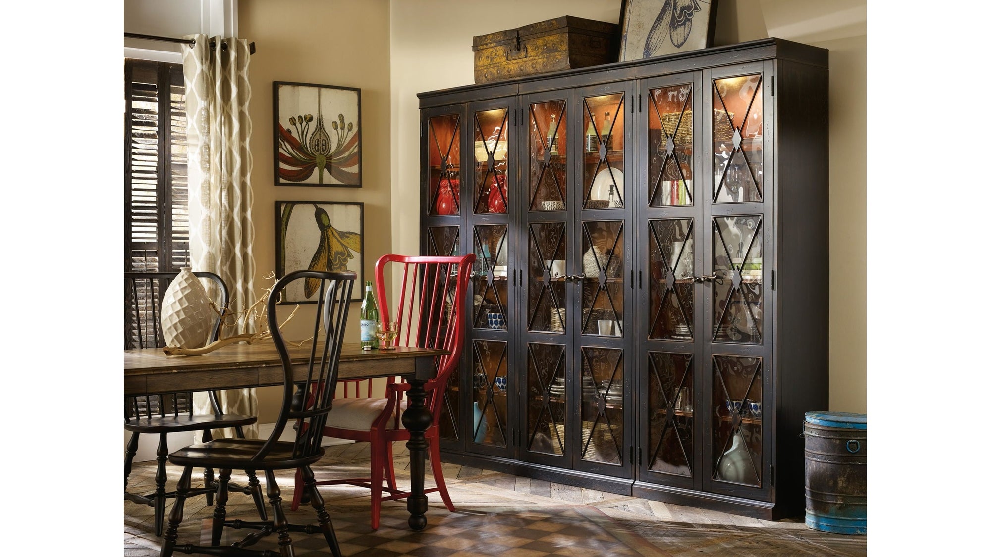 Sanctuary - 2-Door Thin Display Cabinet - Ebony