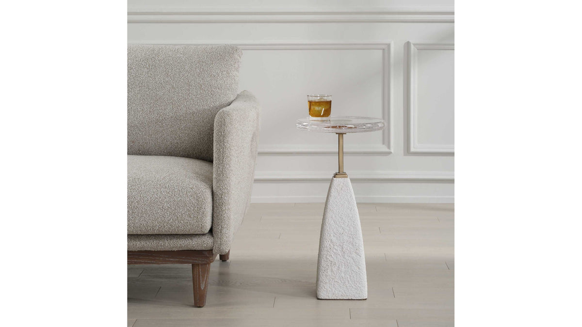 Sora - Glass Drink Table - White