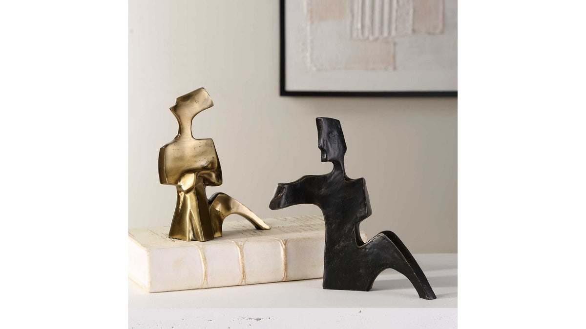 Affection - Bronze Gold Sculpture (Set of 2)