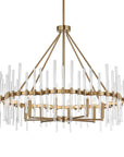 Crystal - Stick 8 Light Chandelier - Brass
