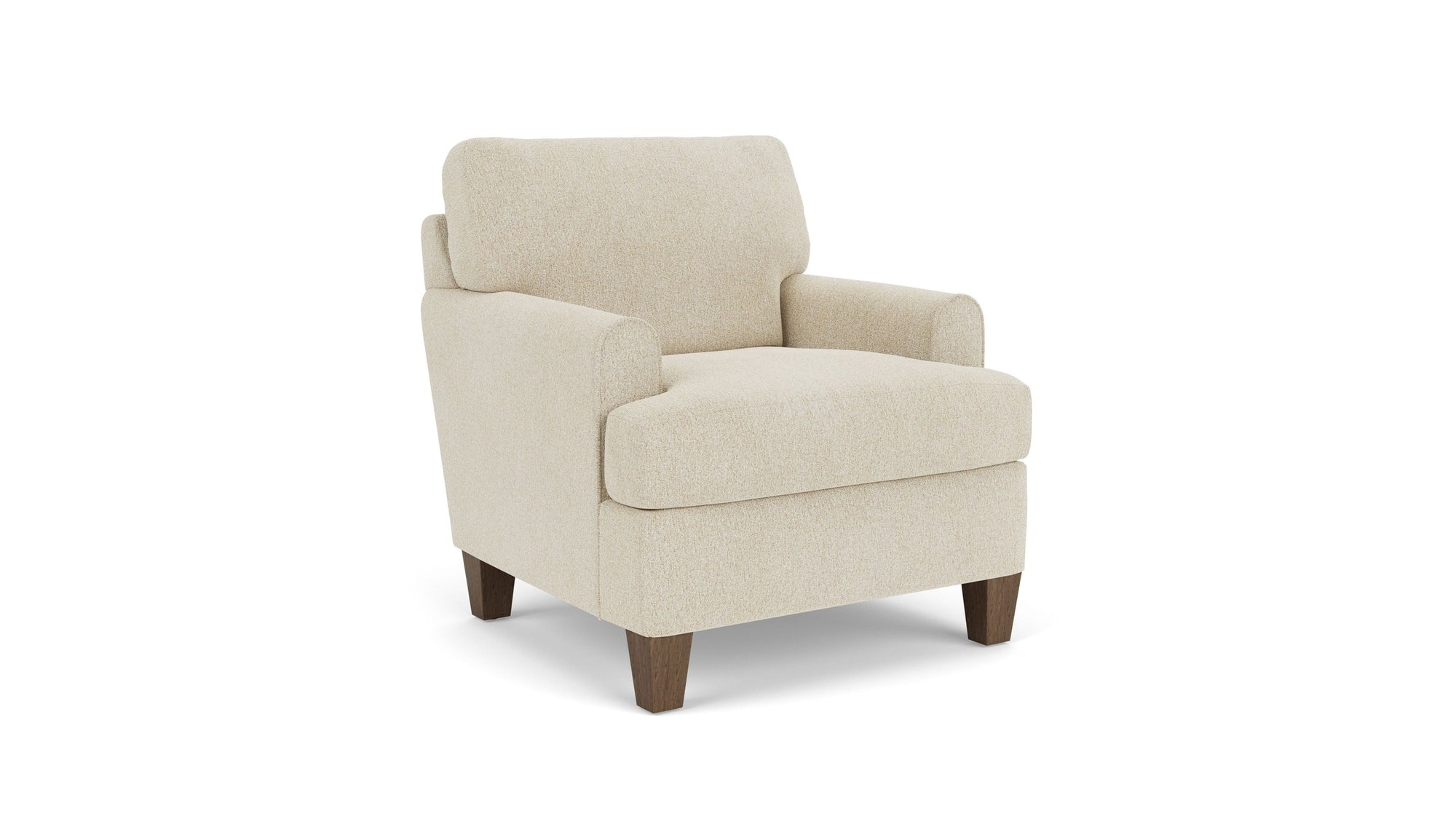 Moxy - Fabric Chair, T-Shaped Seat Cushion, Rounded Mailbox Arms