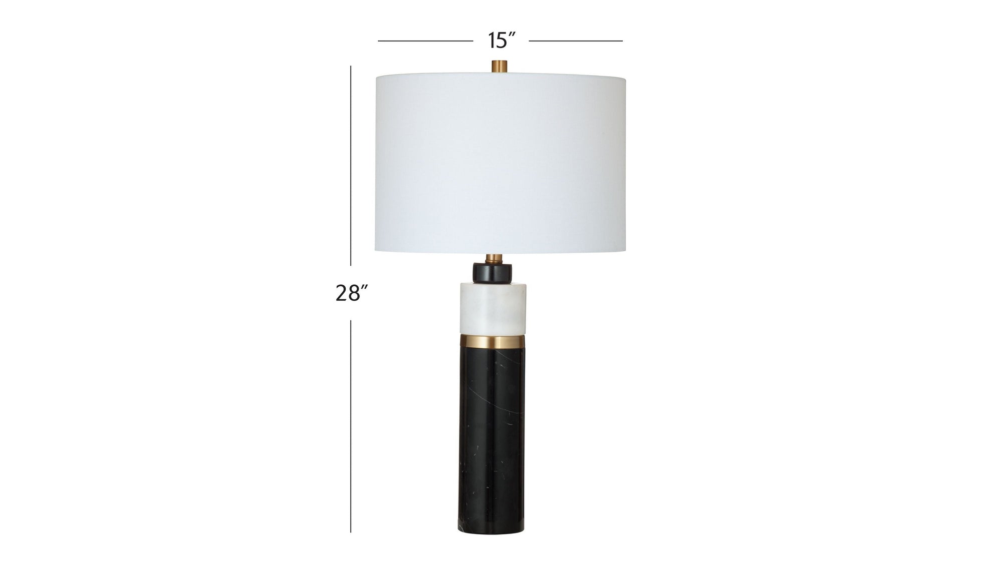 Gregory - Table Lamp - Black / White / Brass